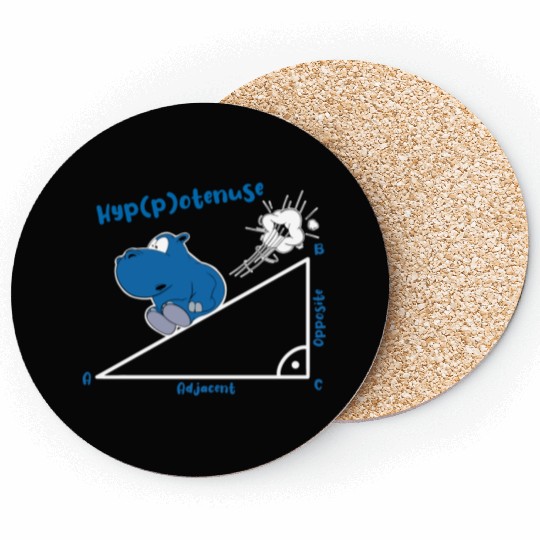 Hyppotenuse highschool funny math hippo Coasters