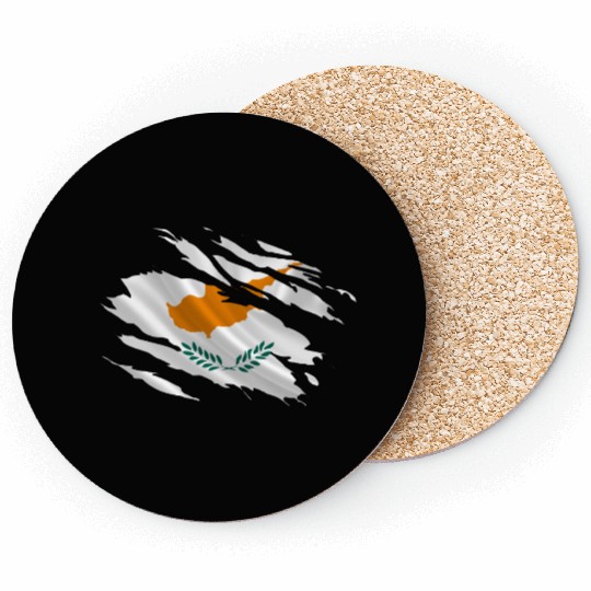Cyprus Ripped Flag Coasters