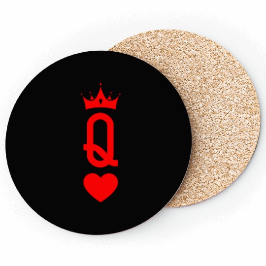 Queen of Heart King Queen Couple Halloween Costume Coasters