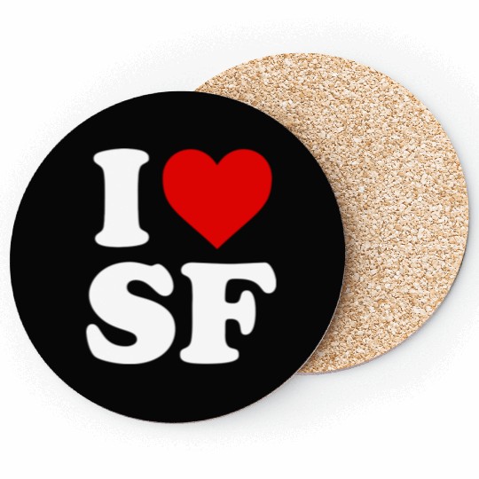 I Love Sf San Francisco Heart Coasters