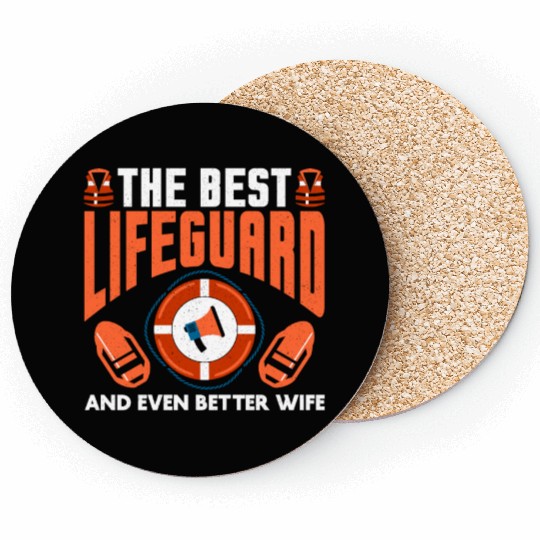 Best Lifeguard Wife Rescuer Pool Guard Coasters