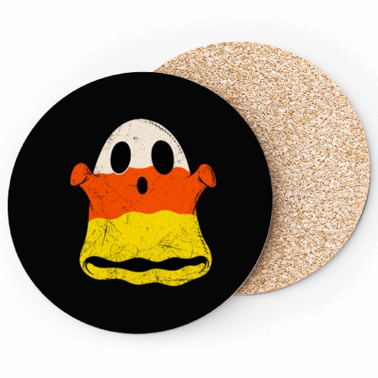 Vintage Candy Corn Ghost Creepy Halloween Costume Coasters
