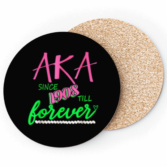 AKA Sorority Alpha Kappa Pink And Green Twenty Pea Coasters