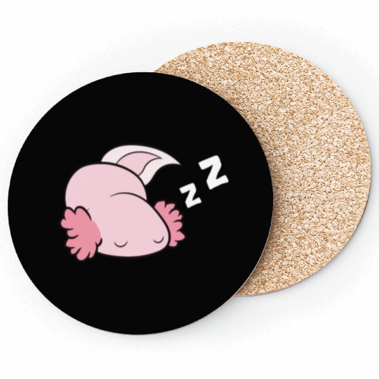 Axolotl Mexican Salamander Relaxing Tired Axolotl Coasters