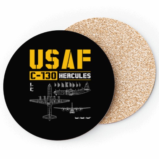 C 130 Hercules US Airborne Fighter Pilot Coasters