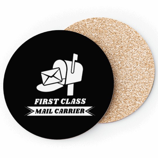 First Class Mail Carrier, Post office, Postal work Coasters