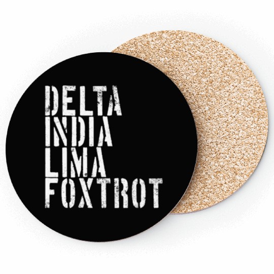 Delta India Lima Foxtrot Phonetic Hot Dad Men's Coasters