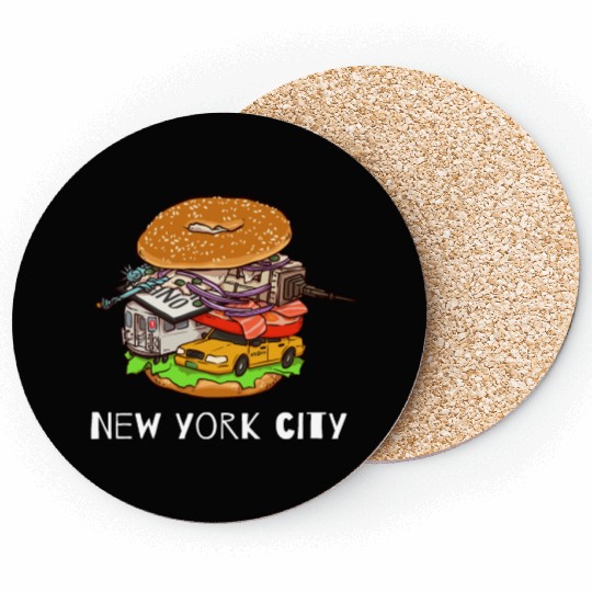 New York City Bagel with Everything NYC Coasters