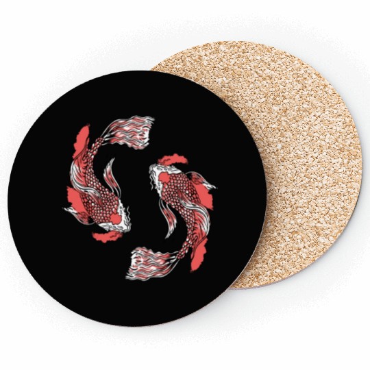 Koi Fish Swirly Coasters