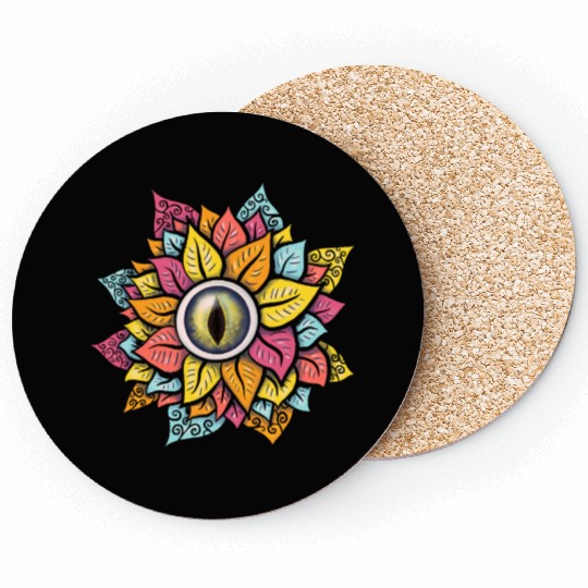 Colorful Reptile Eye Flower Coasters