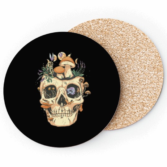 Skull mushrooms vintage skull mushrooms vintage gi Coasters