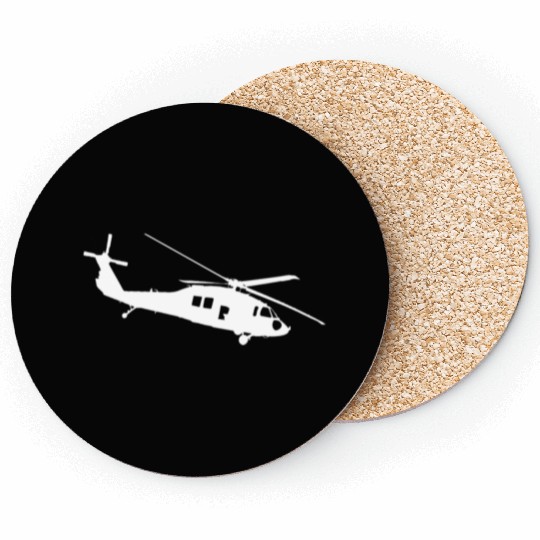 UH-60 Black Hawk Helicopter Silhouette Coasters