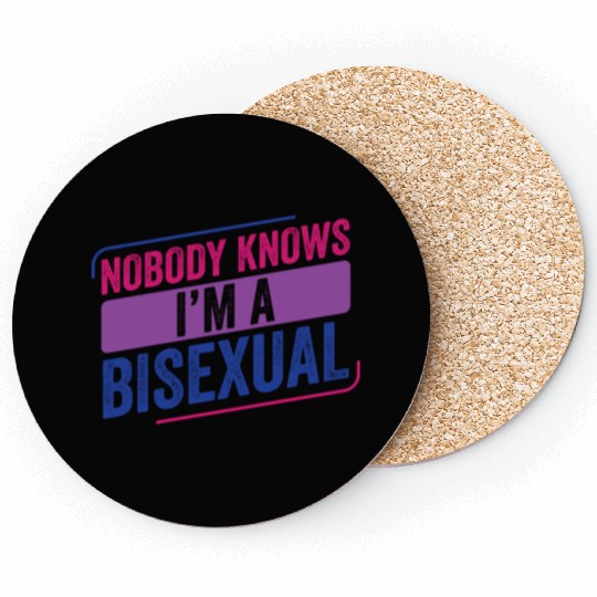 Nobody Knows Bi Pride Bisexual Bisexuality Flag Coasters