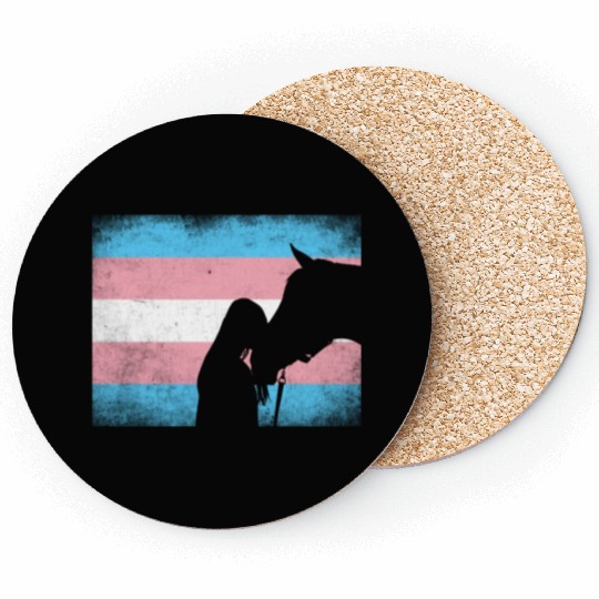 Transgender Pride Horse Rainbow LGBTQ Trans Flag Coasters