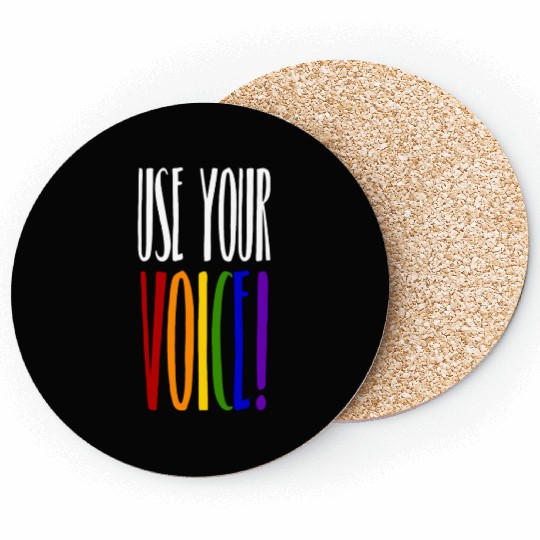 Use your voice! LGBTQ Gay Pride CSD Coming Out Coasters