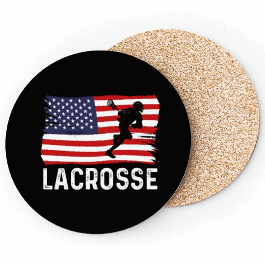 Lacrosse American Flag USA 4th Of July Coasters