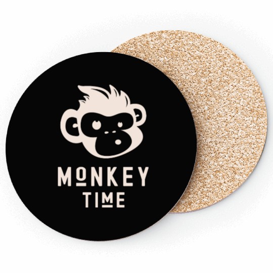 It's Monkey Time Cute Funny Monkey Face Coasters