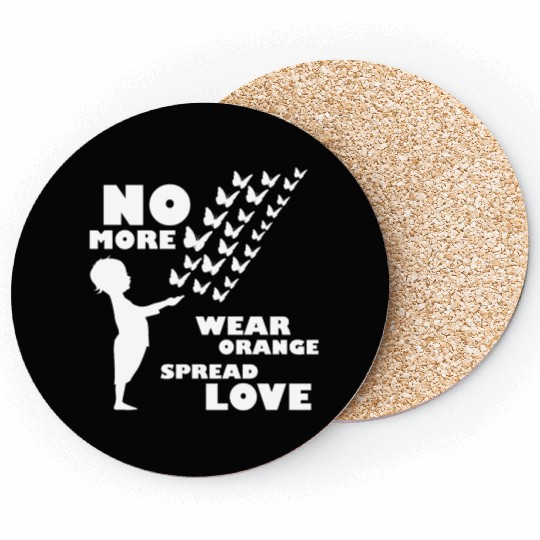 wear orange spread love anti gun violence Coasters