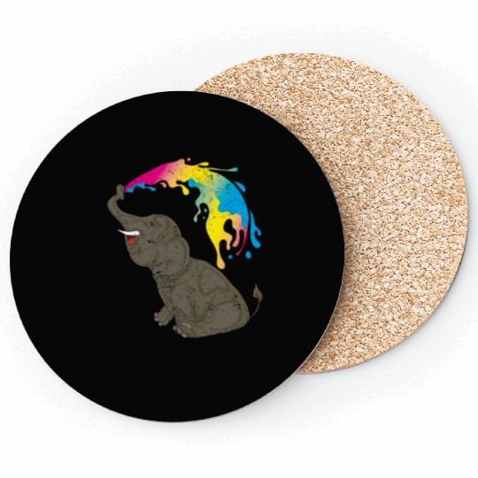 Pan flag elephant LGBT queer gift pansexual Coasters
