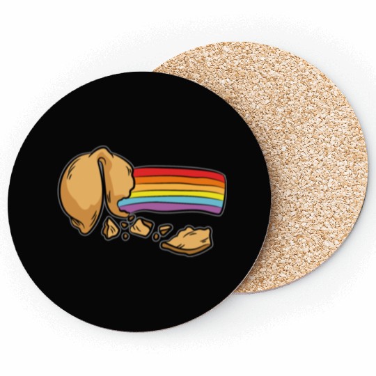 Pride Fortune Cookie LGBTQ Lesbian Gay Asian Coasters
