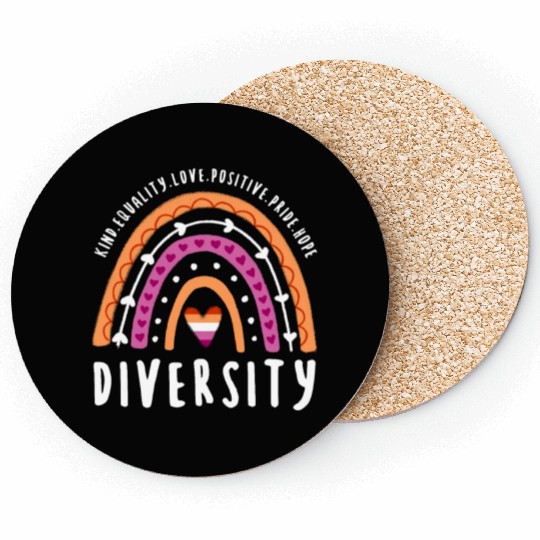Diversity Lesbian Pride Rainbow Coasters