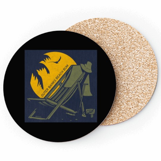 OBX Beach B OBX Army Green Navy Vintage Coasters