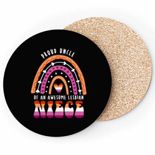 Proud Uncle Awesome Lesbian Niece Coasters