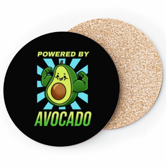 Powered By Avocado For Avocado Lover Coasters