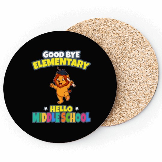 Good Bye Elementary Hello Middle School Graduation Coasters