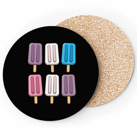 Intersex Flag Popsicles 4th of July Subtle Pride Coasters