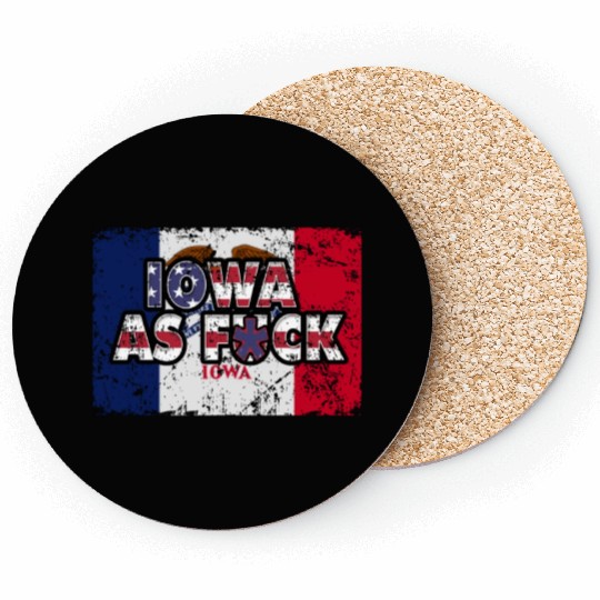 America US Flag State Flag Iowa Coasters