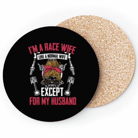 Race Wife Funny Car Racing Humor For Automobile Coasters