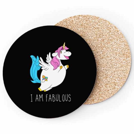 I Am Fabulous Unicorn Coasters