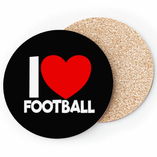I Love Football Red Heart Football Lover Football Coasters