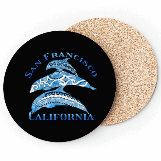 San Francisco California Vacation Tribal Dolphins Coasters