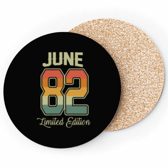 Vintage 40th Birthday June 1982 Sports Gift Coasters