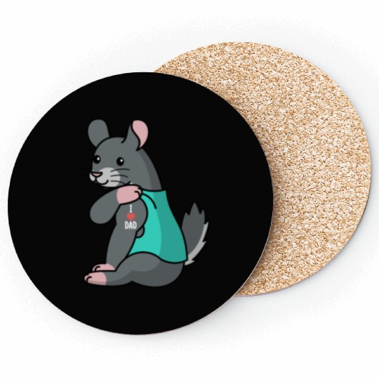 I Love Dad Chinchilla Coasters
