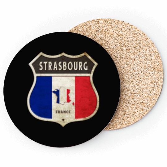 Strasbourg France coat of arms flags design Coasters