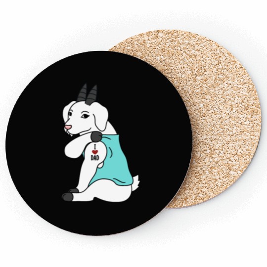 I Love Dad Goat Coasters