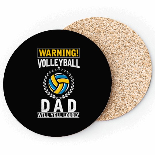 Volleyball Dad Loud Yelling Father Coasters