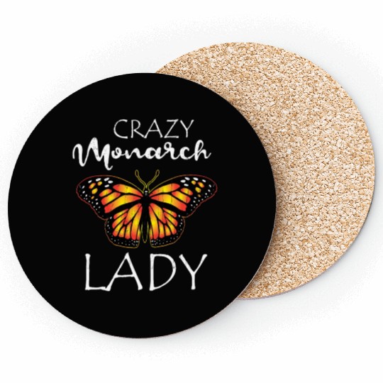 Crazy Monarch Butterfly Lady Butterflie Lover Cute Coasters