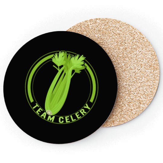 Celery Vegetable Coasters, Team Celery Coasters,