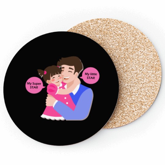 Funny and Best Dad Gift, Girl Dad Father's day Coasters