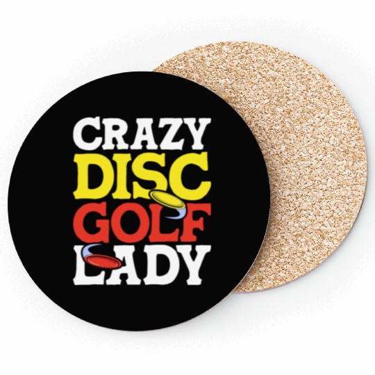 Crazy Disc Golf Lady Disc Golfer Coasters