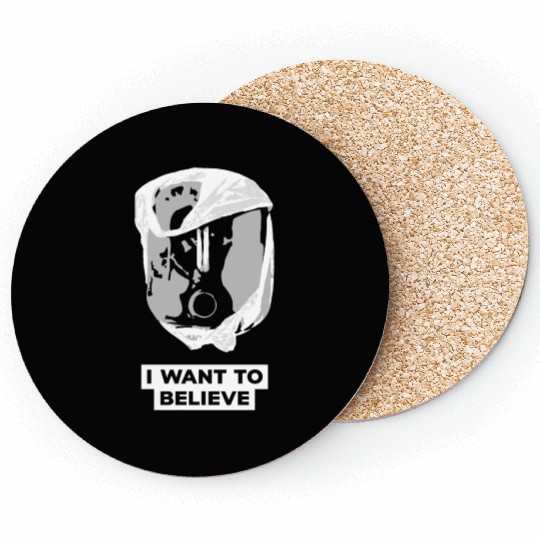 I Want To Believe 001 B-W Skull Coasters