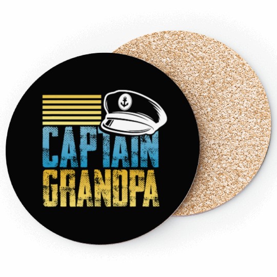 Mens Captain Grandpa Sailing Captain Hat Boat Love Coasters