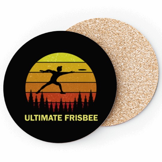 Ultimate Frisbee Disc Golf Flying Players Coasters