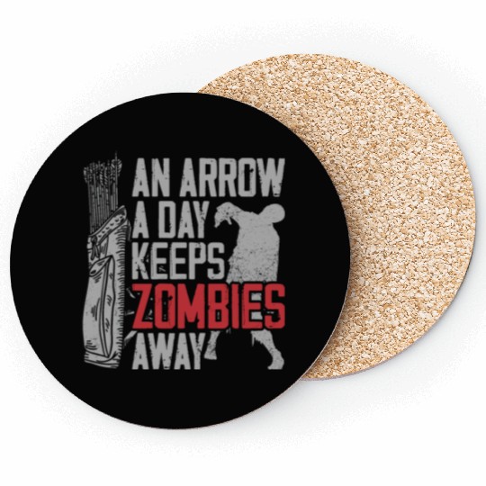 Archery Bow Archer Zombie Vintage Coasters
