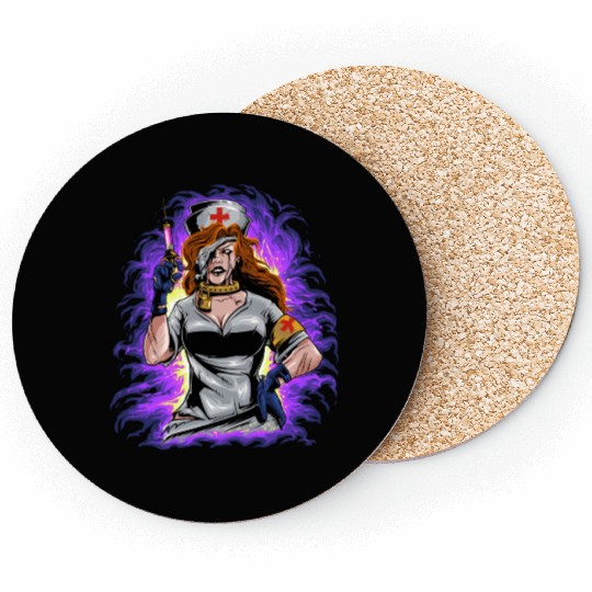 Angry Psychopathic Nurse Coasters