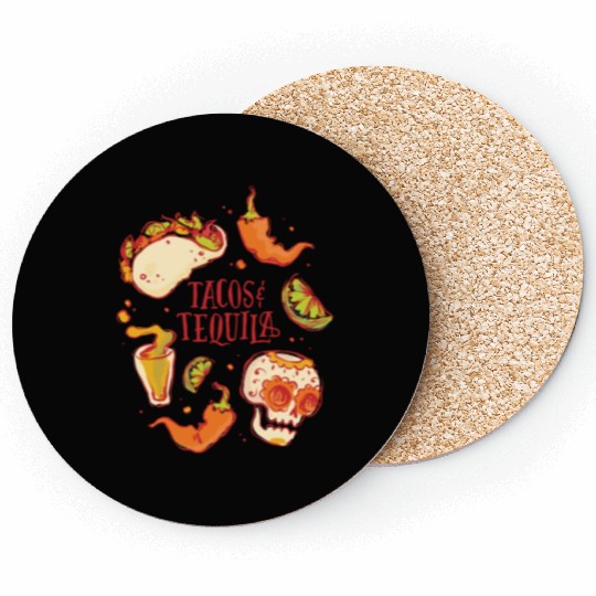 Tacos and Tequila Mexican Fiesta Tacos and Tequila Coasters